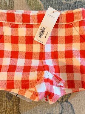Janie and Jack Red and White Gingham Stretch Shorts